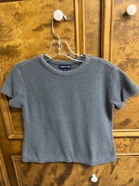 Limited Too Charcoal Grey Waffle Knit Tee
